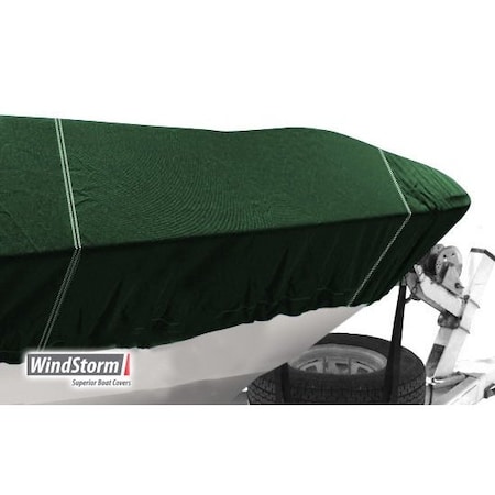 Eevelle Windstorm Boat Cover SKI BOAT Low Profile Windshield w/Outboard 22' 6in. L 96in. W Green WSSK2296B-HTR